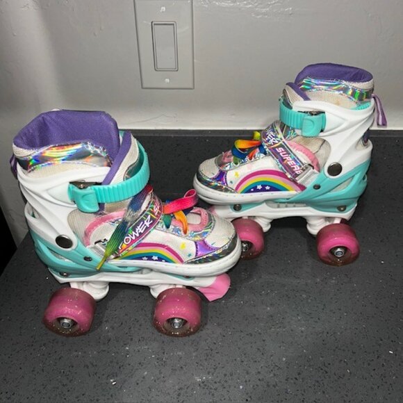 Power Superb Girls Adjustable Roller Skates Size Small (31-34) Rainbow - Picture 3 of 7